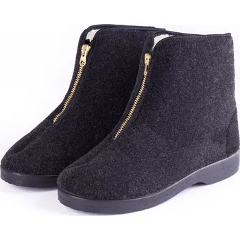 Pánská zimní obuv Vlnka Pánské důchodky z ovčí vlny na zip černá velikost obuv dospělí 44