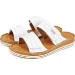 Vlnka Dámské široké kožené nazouváky Dolores bílá velikost obuv dospělí 40