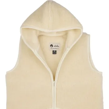 Vlnka Vlněná vesta Merino s kapucí přírodní velikost oblečení 5XL