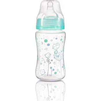 Kojenecká láhev BabyOno antikoliková láhev se širokým hrdlem, 240 ml - tyrkysová