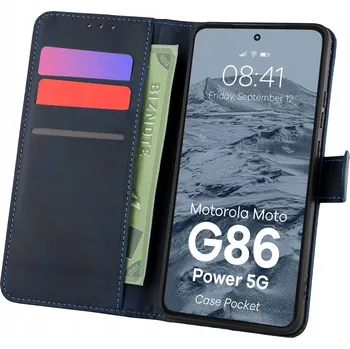 Pouzdro na mobilní telefon Flipové pouzdro Bizon pro Motorola Moto G86 Power modré