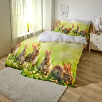 Povlečení Povlečení na jednolůžko zajíček 135 x 200, 80 x 80 cm