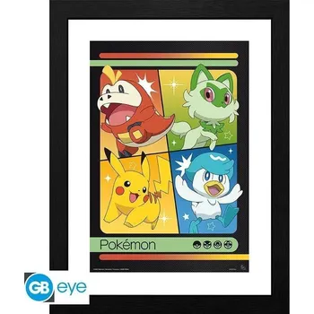 Plakát Pokémon Zarámovaný plakát - Scarlett and Violet Starters