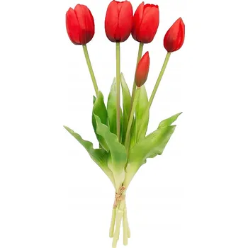 umělá květina TULIPÁNY umělých TULIPÁN 5 kusů červená