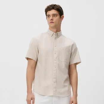 Pánská košile Reserved - Košile střihu regular s&nbsp;vysokým podílem lnu - tělová - 353HF-02X - 353HF-02X-XXL