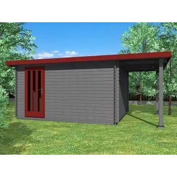 Zahradní stavba Zahradní domek Roland 400x300 přístřeškem