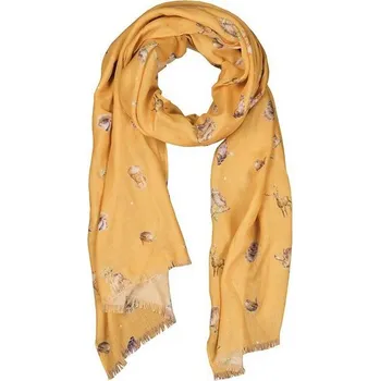 Šátek Šátek "Woodlanders - Mustard" Wrendale Designs - lesní zvířata