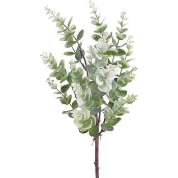 umělá květina Eukalyptus 45 cm - zelená - bílá