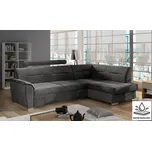 Rohová sedačka NEJBY WILUNA se záhlavníkem, pravá, voděodolná látka Monolith 92, šedá + vyzvednutí ZDARMA