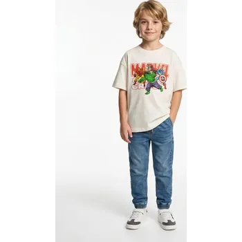 Chlapecké tričko Sinsay - Bavlněné tričko s krátkým rukávem Marvel - krémová - 5193R-01X - 5193R-01X-104