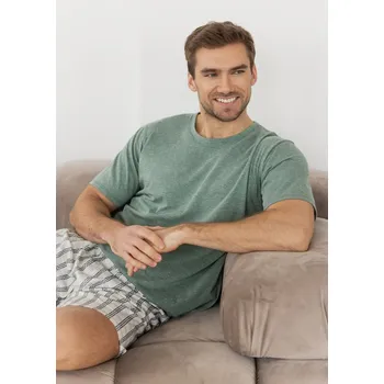 3581 PÁNSKÉ PYŽAMO ALEX M-2XL ZELENÁ MELANŽ M