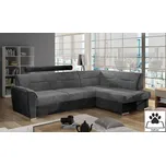 Rohová sedačka NEJBY WILUNA se záhlavníkem, pravá, látka Freya, šedá/tmavě šedá + vyzvednutí ZDARMA