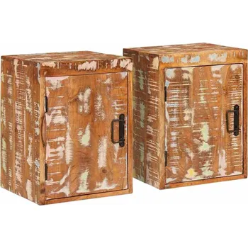 Noční stolek vidaXL Noční stolek 2 pcs Hnědá Masivní recyklované dřevo [4016727]