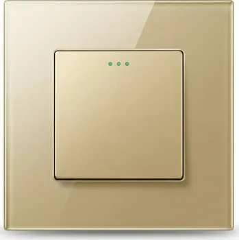 vypínač Spínač Vypínač Schodišťový Jednopólový Zlatý s Rámečkem LUUNA