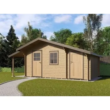 Zahradní domek Zahradní domek Zita 490x300 Ekonomik s přístřeškem