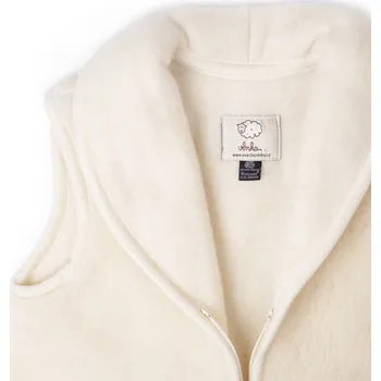 Vlnka Vlněná vesta Merino s límcem přírodní velikost oblečení 3XL