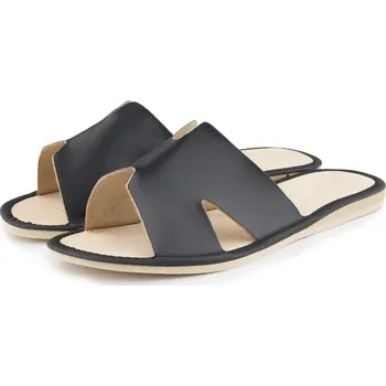 Dámské pantofle Vlnka Dámské letní kožené pantofle bez špice černá velikost obuv dospělí 38