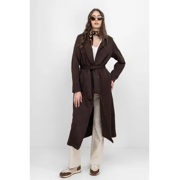 Dámské tričko Vertus kabát s vázačkou čokoládový Velikost: L