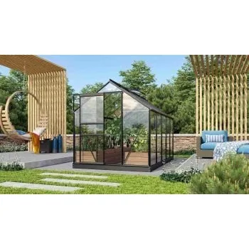 Skleník Zahradní skleník Vitavia Venus 6200 čiré sklo 3 mm černý