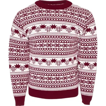 Dívčí mikina Vlnka Vlněný svetr s norským vzorem Vlnka S20 červená velikost oblečení L/XL