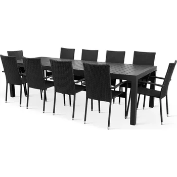 Zahradní sestava NOELA Set zahradního nábytku ratan GRANDE PASTO XXL/PARIS 1 stůl + 10 židlí