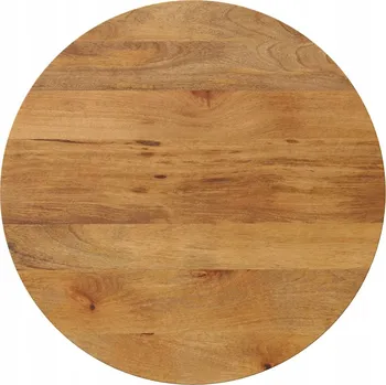 Konferenční stolek Stolní deska z masivního mangového dřeva, barva dubu, Kulatý 70x2,5 cm
