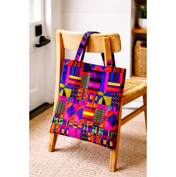 Nákupní taška látková taška_Africké barevné kente