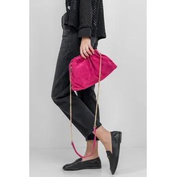 Civico semišová kabelka s řetízkovým popruhem růžová