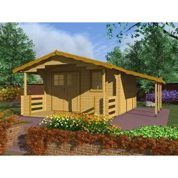 Zahradní domek Zahradní domek Luka 350x300 Ekonomik s přístřeškem, dvoukřídlé dveře