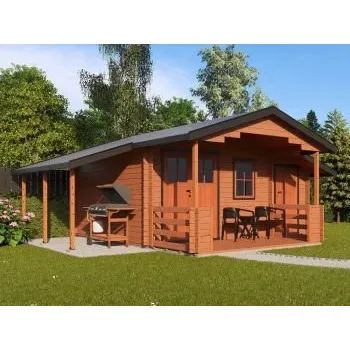 Zahradní domek Zahradní domek Camping 490x350 Ekonomik, dvoukřídlé dveře, přístřešek