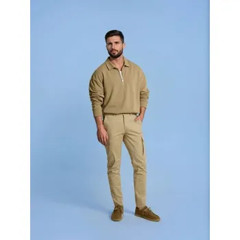 Pánské kalhoty Sinsay - Kalhoty slim cargo - béžová - 148EV-08X - 148EV-08X-28