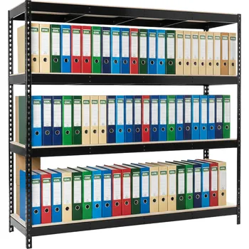 Dílenský regál Lakovaný černý regál Mamutex Heavy 1800x1800x400 mm – 4 police, nosnost 1200 kg