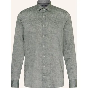 Pánská košile Olymp Signature Pánská Lněná Košile Tailored Fit, zelená, 39
