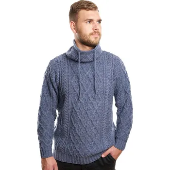 Dámský svetr Vlnka Pánský vlněný rolák se šňůrkami Merino modrá velikost oblečení XL