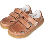 Vlnka Dětské barefoot kožené tenisky na suchý zip Oly hnědá velikost obuv dětské 29