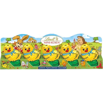Čokoláda Lindt Mléčná čokoládová velikonoční mini kuřátka 30 % 5x 10 g