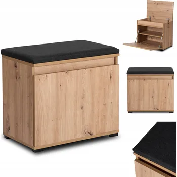 Botník Mebel Elite 60 x 53,5 x 36 cm černá, dub Artisan