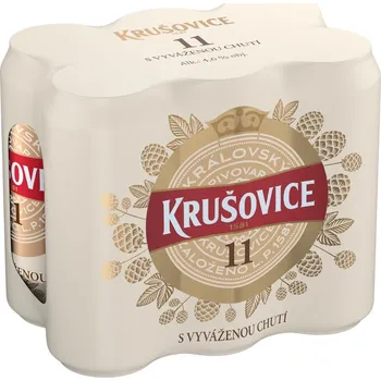 Pivo Krušovice 11 světlý ležák 6 x 0,5 l plech