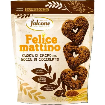 Falcone Felice mattino, kakaová srdíčka s kousky čokolády, Falcone, Itálie, 500g