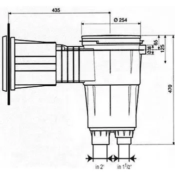 Skimmer 17, 5 l, pro fólie, s mosaznými zástřiky, široké hrdlo, RAL1015