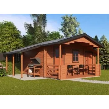 Zahradní stavba Zahradní domek Camping 490x350 Ekonomik s přístřeškem