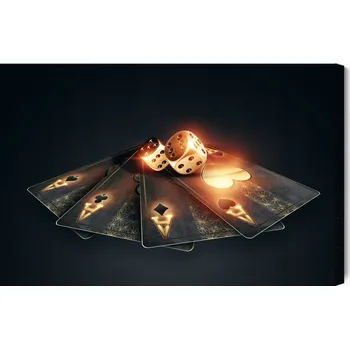 Obraz Obraz Na Plátně Černý obraz na plátně - Kárty poker 30x20 cm