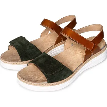 Dámské sandále Vlnka Dámské kožené sandály Veronika zelená velikost obuv dospělí 37