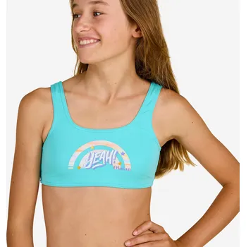 Dětská móda OLAIAN Dívčí plavky horní díl Lana Glory 500 tyrkysový 10 LET BÍLÁ|MODRÁ|ZELENÁ