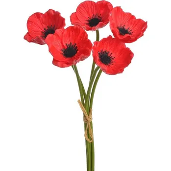 umělá květina Umělý vlčí mák 5 kusů červená