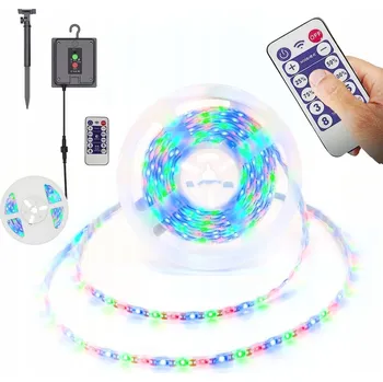 LED páska LED PÁSEK V-TAC SOLÁRNÍ NAPÁJENÍ DÉLKA 5m DÁLKOVÝ OVLADAČ VT-2835 RGB 120lm BARVA