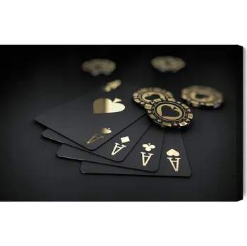 Obraz Obraz Na Plátně Hrací Karty s Žetony 90x60