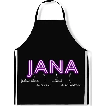 Kuchyňská zástěra IMPAR Zástěra Ženská jména Neon, Jana