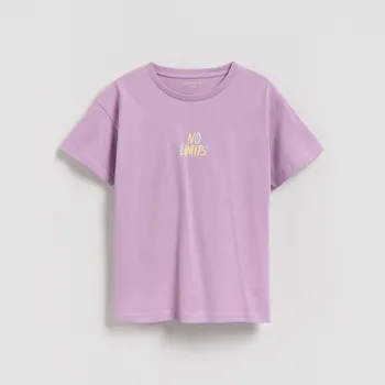 Reserved - Bavlněné tričko s potiskem - orchidejová - 415HU-40X - 415HU-40X-146