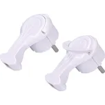 SOLIGHT Zástrčka lomená, nízký profil od stěny, IP20, bílá